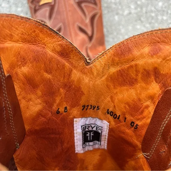 Vintage Frye Sabrina Floral Inlay Leather Boho Pull On Campus Boots Western - Picture 9 of 10